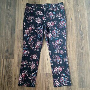 NWT Bandolino Amy Straight Leg Pants Size 18 Floral Jeans Style Casual Cotton